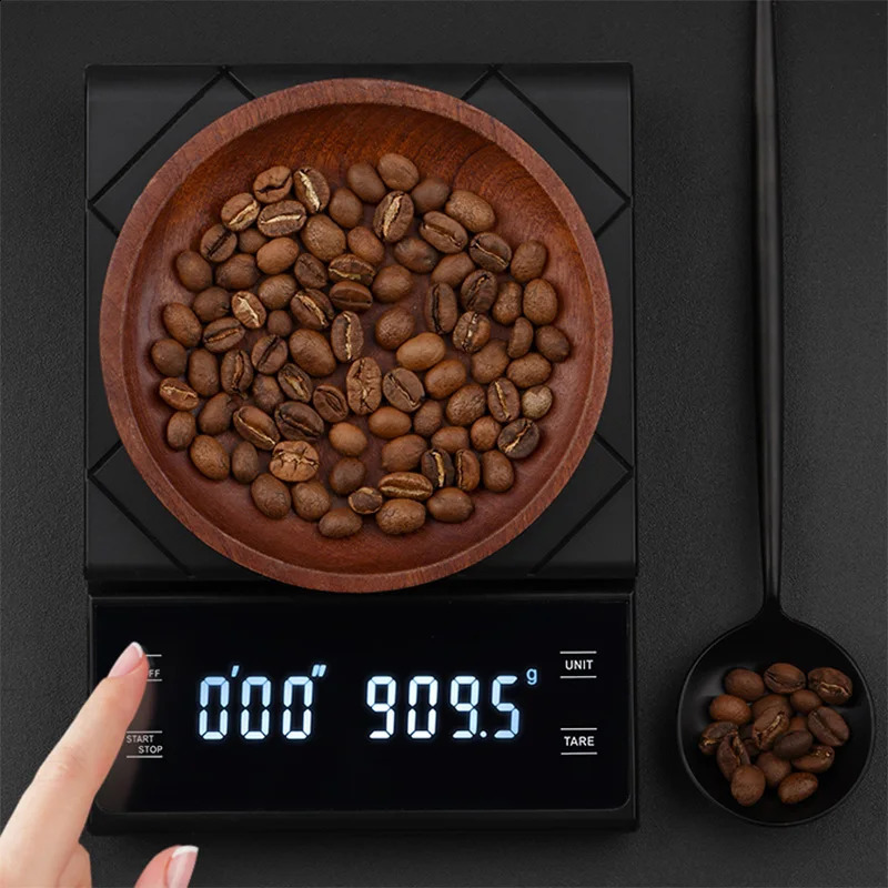 Kaffeskala med timer digital multifunktion som väger 5 kg01g hög precision för kök mat espresso 240129