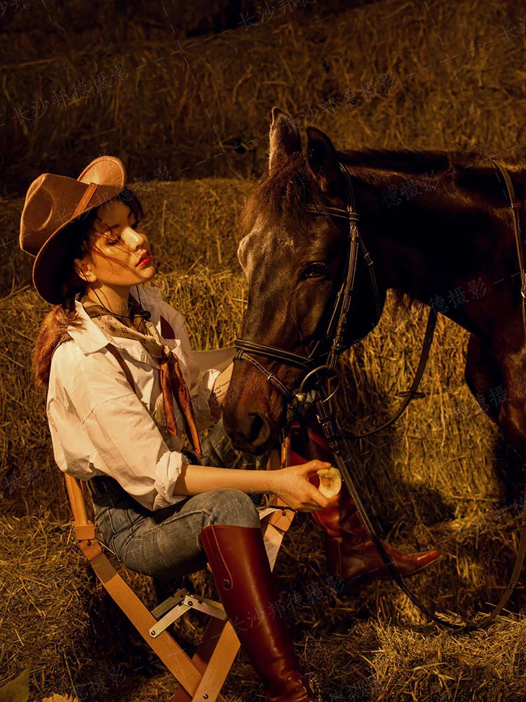 Vintage Parentchild Kadın Erkek Çocuk Çocuk Yünü Geniş Brim Cowboy Hat Cowgirl Bowler Cap Camel Deri Band 545761cm 240130
