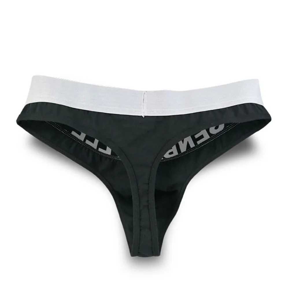 Cuecas calcinha sexy mens tangas algodão carta cintura baixa bulge bolsa elástica hip levantamento tanga roupa interior bomba homem cuecas yq240215