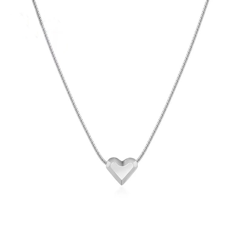 Collier de créateurs européens et américains, mode transfrontalière populaire et simple en acier inoxydable, collier pendentif en forme de cœur en or 14 carats, vente en gros