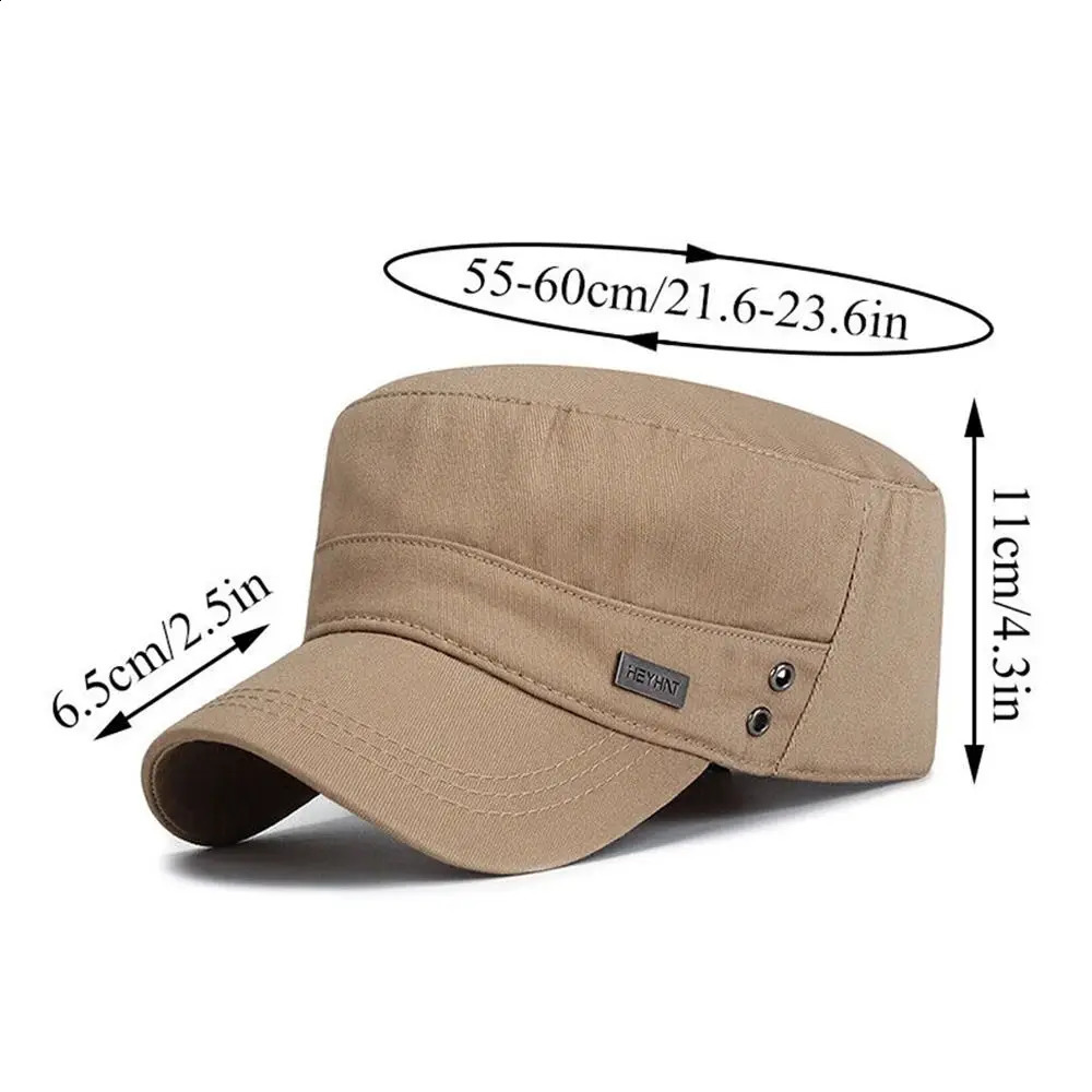 Men Unisex Army Hat Baseball Cap Cotton Cadet Military Breathable Combat Fishing Flat Adjustable 240130