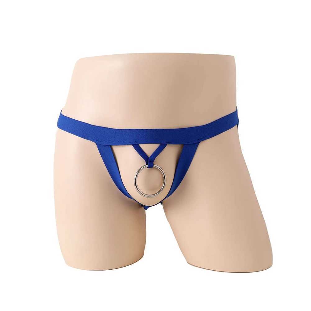 Cuecas calcinha masculina g-string lingerie crotchless jockstrap roupa interior tangas o-ring buraco aberto para trás cuecas yq240215