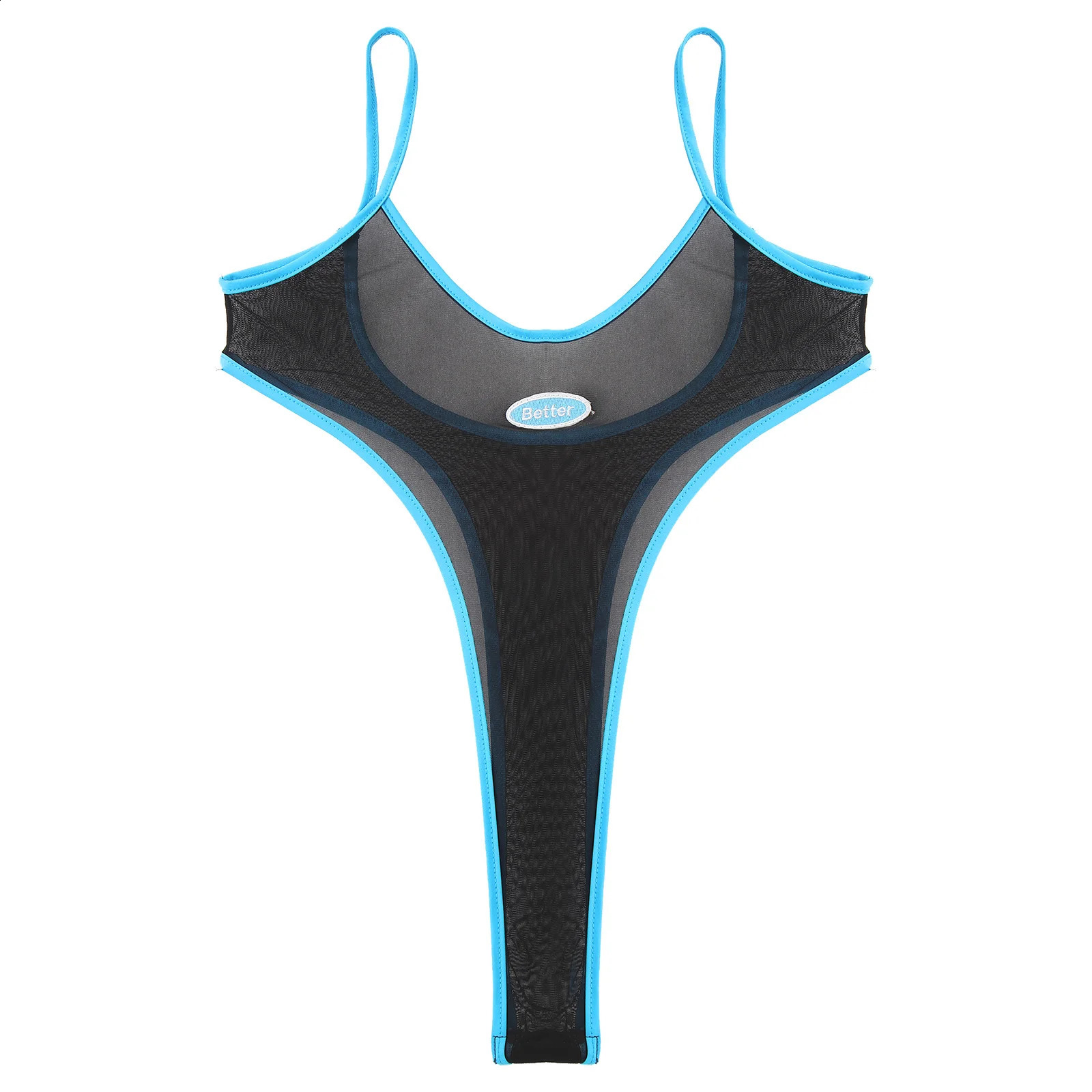 Women-See-Frough Bodysuit stroje kąpielowe basen kąpielowy przyjęcie kąpielowe kostium kąpielowy pasek spaghetti Wysokie CUT LOTARD 240130