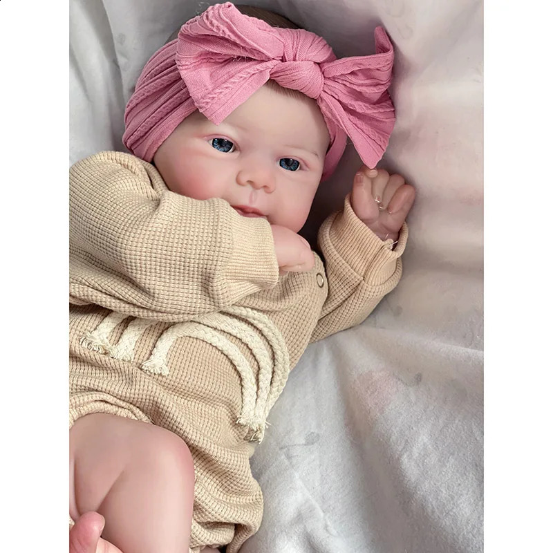 48 cm Reborn Baby Dolls Juliette Soft Body 3D Skóra z żyłami Visbile Kolekcjalna sztuka lalka Bebe Reborn Prezent 240131