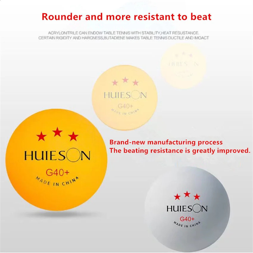 Huieson 3 Star Ping Pong Balls ABS Material Professional Table Tennis Balls TTF Standard Table Tennis for Competition 240122