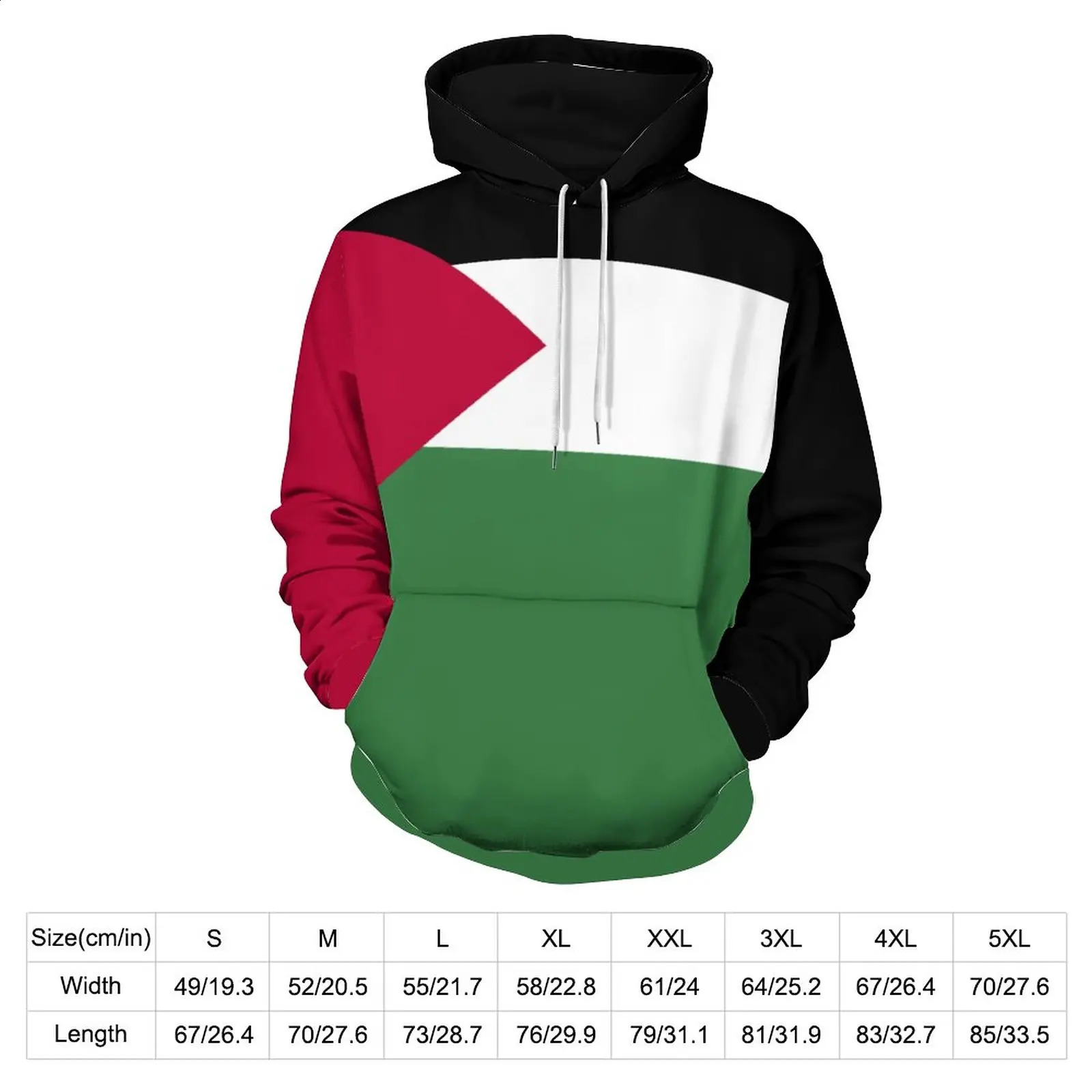 2024 Palestine Flag 3D Hoodie Polyester Men Women Harajuku Sweatshirt Unisex Casual Pullover Hoodies 240126