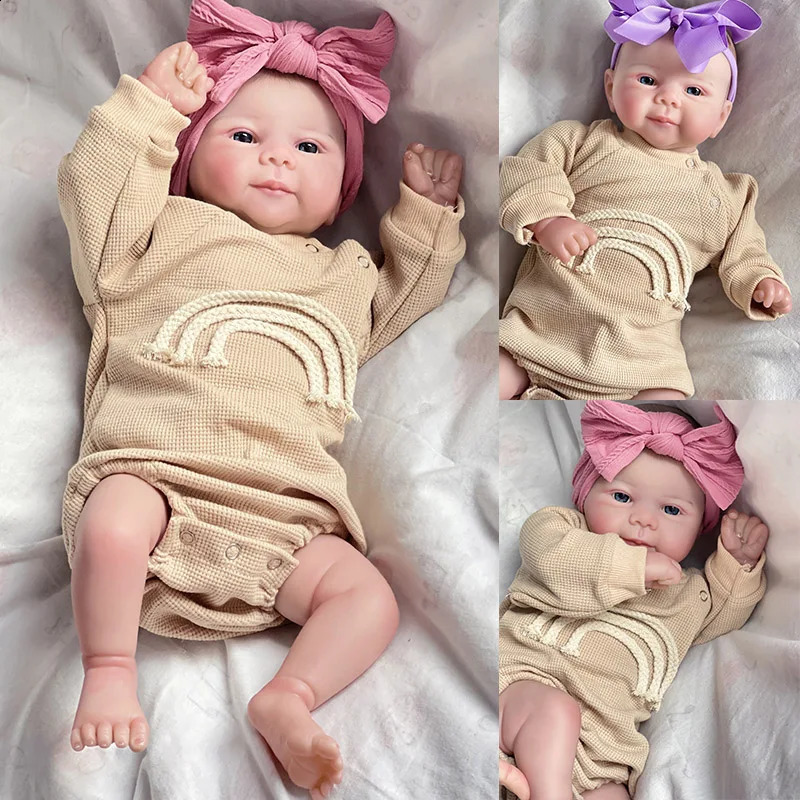 48 cm Reborn Baby Dolls Juliette Soft Body 3D Skóra z żyłami Visbile Kolekcjalna sztuka lalka Bebe Reborn Prezent 240131