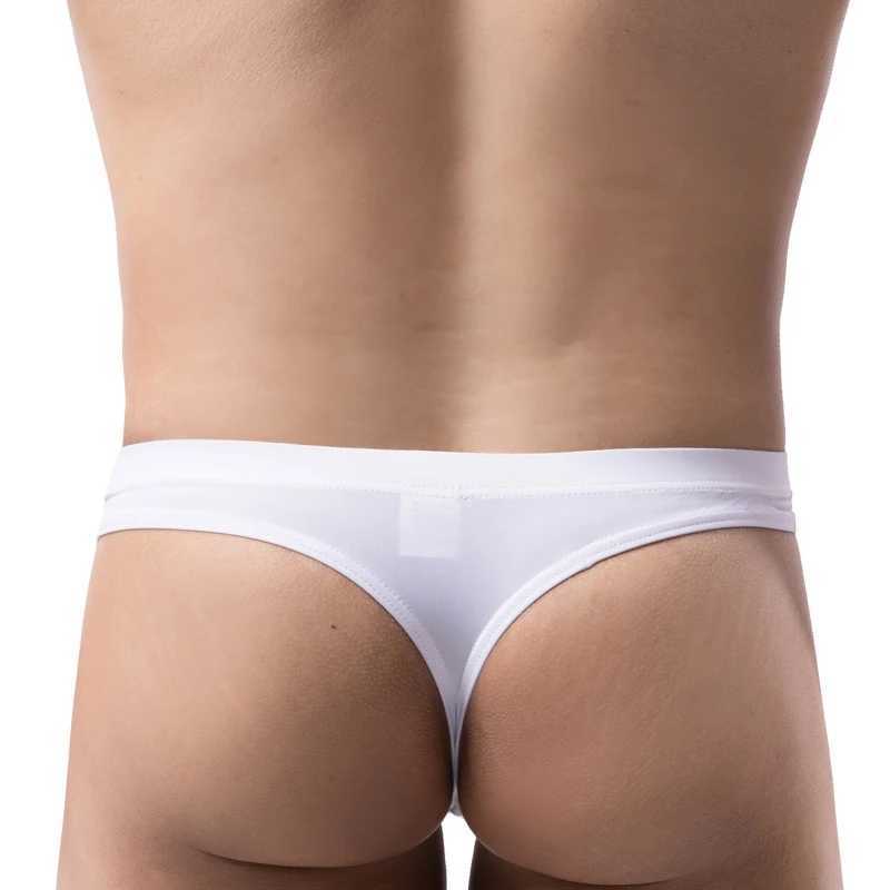 Slips culottes hommes sous-vêtements T Back G String Sexy respirant String Jockstrap hommes glace soie Transparent Tanga tongs mâle caleçon YQ240215