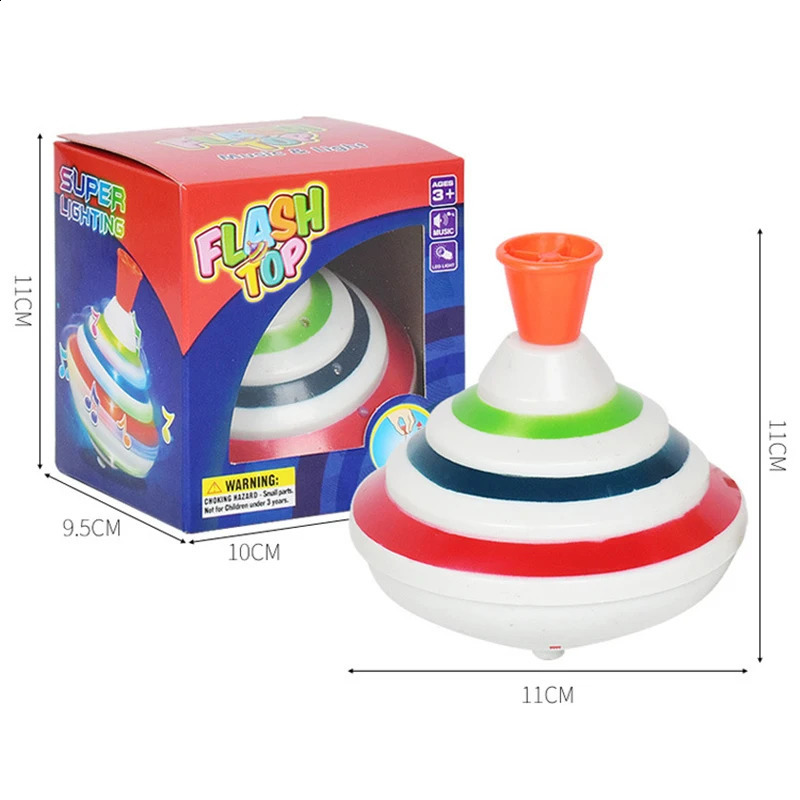 Toupies classiques jouet presse rotation son lumière musique Gyroscope Gyroscope jouets avec LED Flash pour enfants enfant 240131