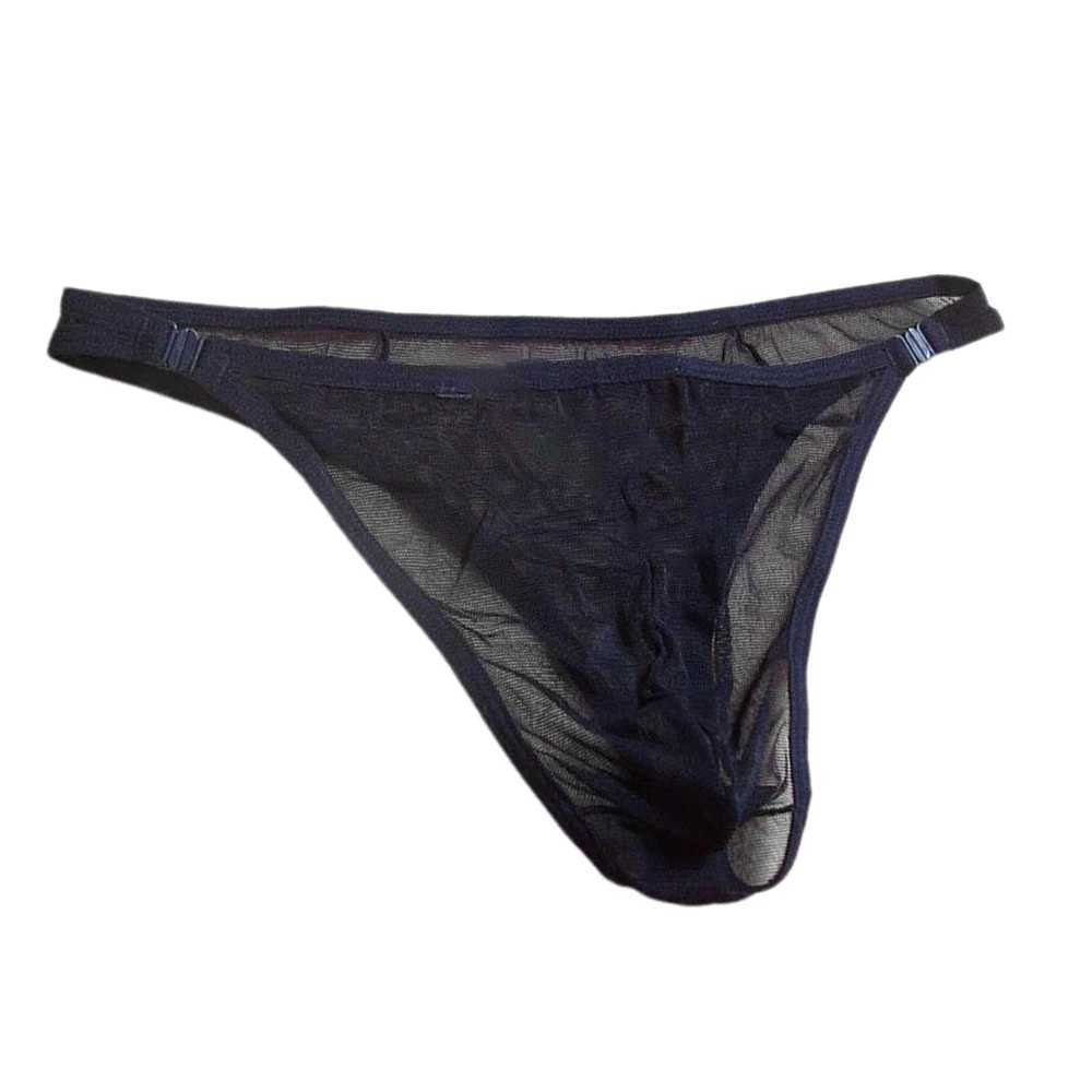 Slips Höschen T-Back-Tanga-Männer durch-Mesh transparente Unterhose atmungsaktive Unterwäsche Männlich G-String Ultra dünn erotisch YQ240215