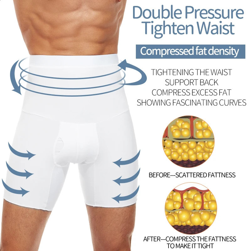 Hommes corps Shaper ventre contrôle Compression Shorts ventre minceur Shapewear Abdomen réducteur culotte Fitness Boxer pantalon sous-vêtements 240202