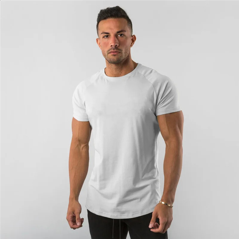 メンズピュアコットントップメンズホワイトTシャツ短袖Tシャツカジュアルシャツクイック乾燥バスケットボールジムトップ240215