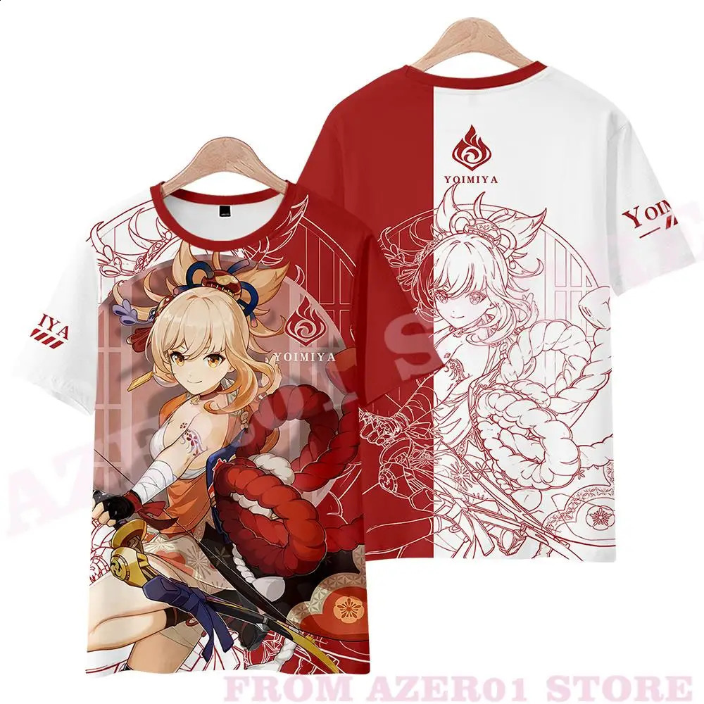 Genshin Impact Yoimiya 3D-Druck Hoodies T-Shirt leidenschaftlich Männer/Frauen Streetwear T-Shirt Reißverschluss Kawaii Harajuku mit Kapuze 240125