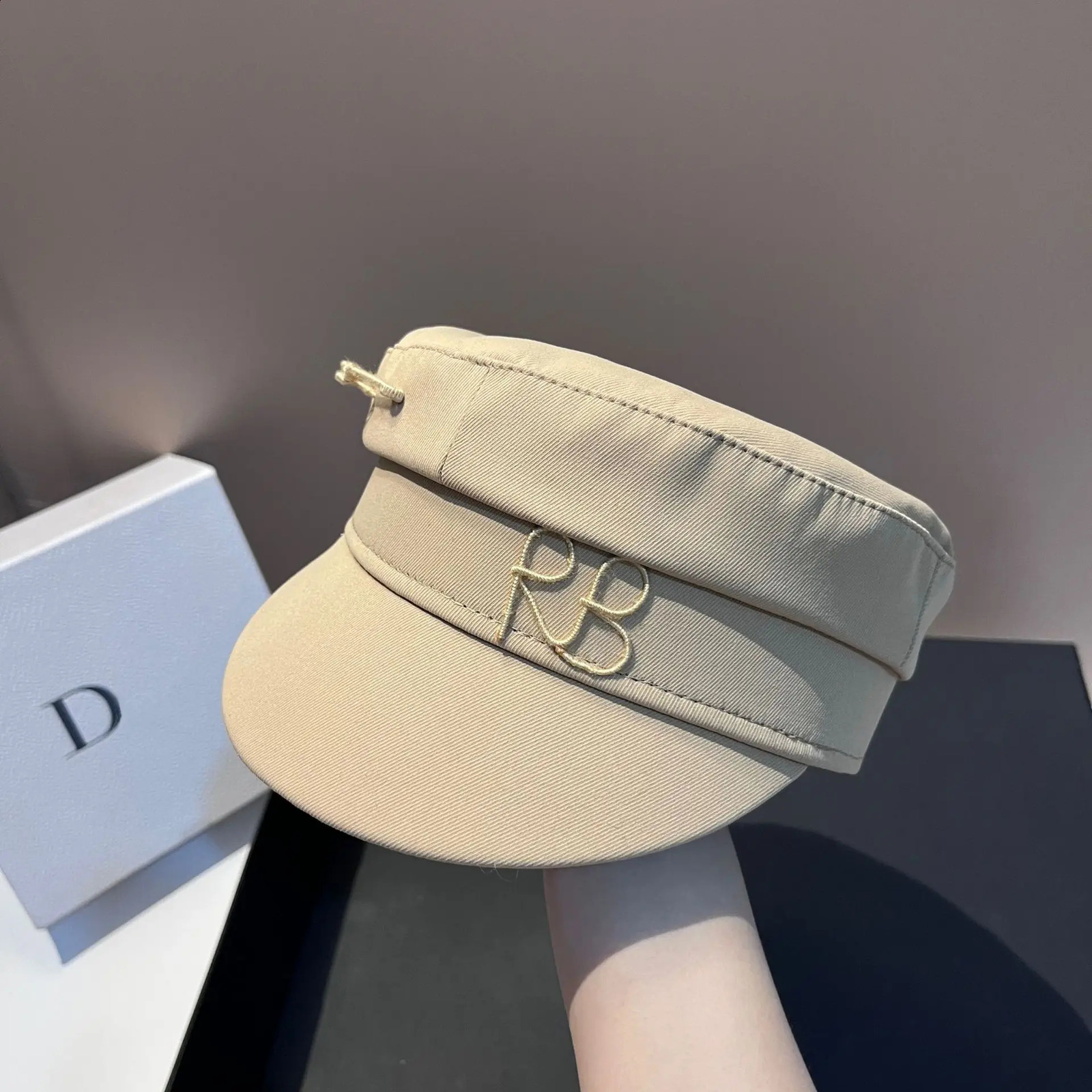 Kadın Bayanlar Lüks Tasarım Markası Sekizgen Kap Mektubu Askeri Pembe Haki Soy Şapk Sonbahar Kış Baker Erkek Tasarımcı 240202