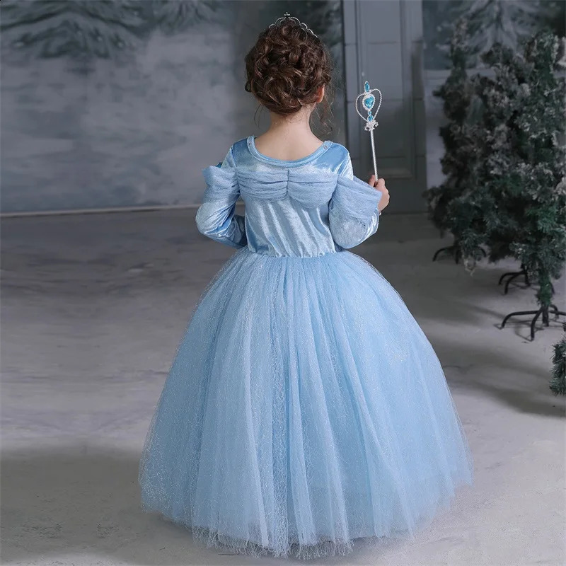 Prenses kız elbise kız çocuk Noel parti kostümü çocuklar için kızlar kıyafetleri fantezi çocuk topu giyinme 240122