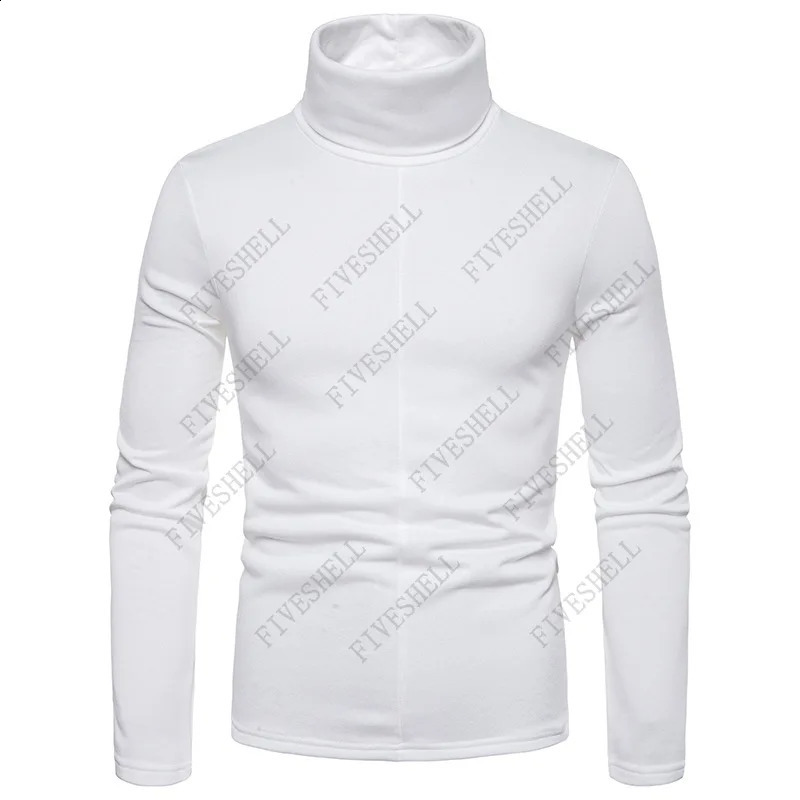 2023 Velluto Bianco Dolcevita T Degli Uomini Della Camicia Autunno Inverno Slim Fit Maglietta A Maniche Lunghe Pantaloni A Vita Bassa Casual Camiseta Masculina 240130