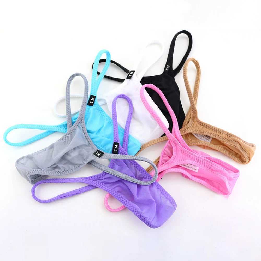 Slips Höschen Offener Hintern G-String Männer Tangas Sexy Sheer Pouch Low Rise Durchsichtig Bikini T-Back Tanga Unterhose Homosexuell YQ240215