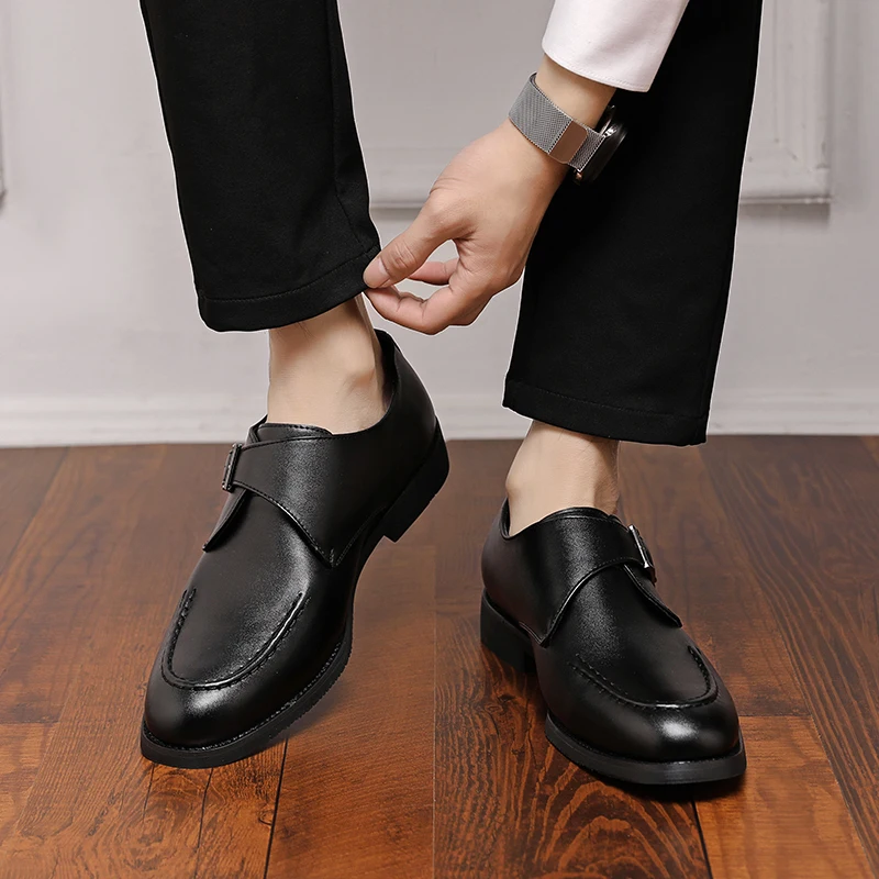 Lefu Men S Stylist Pointy British Fashion Casual One Step Leather Shoes Britih Fahion Sapato