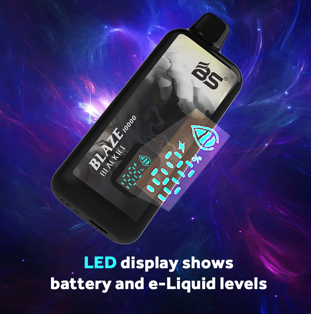 最新バージョンの電子タバコbreze stiik bs Blaze 10000 LEDデジタルディスプレイバッテリー/e-liquid to1000puffs Type-C 18ml 10フレーバーから選択する