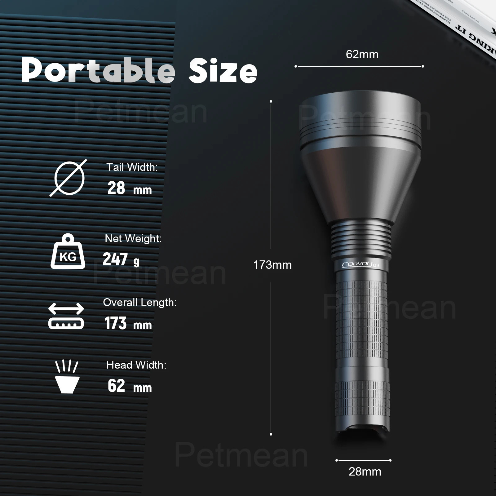 Konvoj L21B med Luminus SFT40 6500K LED Portable SMO -ficklampa för lång räckvidd utomhuscykelbelysning vandring camping facklor 240119