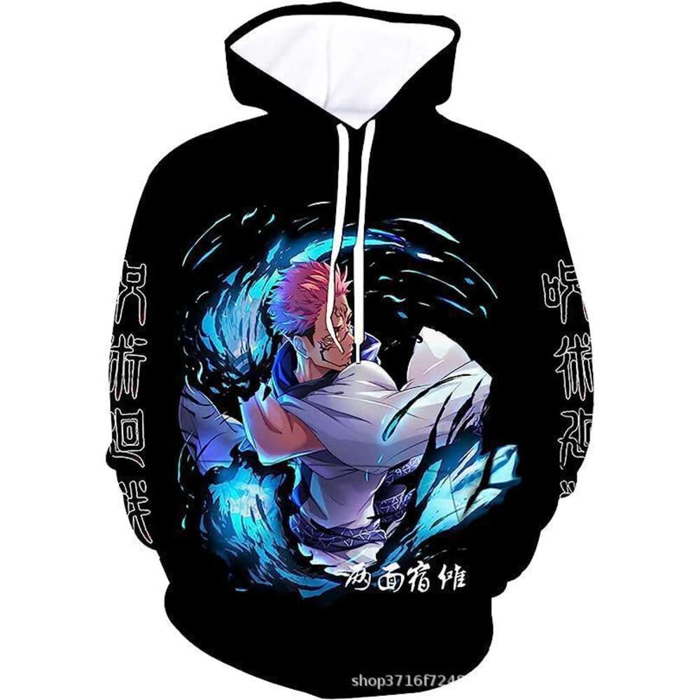 Spell Battle Anime 3D Digital Printed Men's Hoodie 2023 Spring and Autumn Loose Long Sleeved Jacket