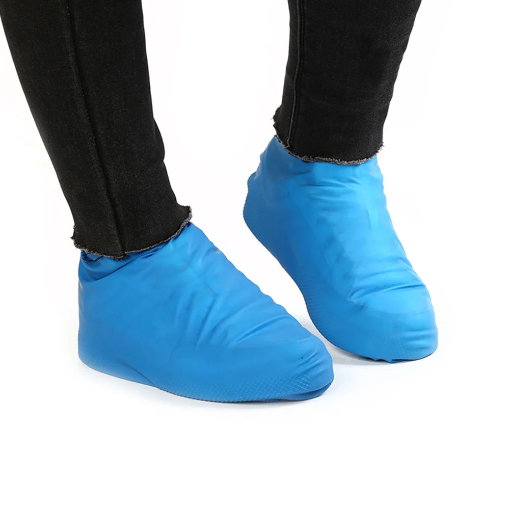 Zwarte waterdichte regenoverschoenen 1 paar herbruikbare latex antislip rubberen regenlaars overschoenen schoenenaccessoires maat SML 240201