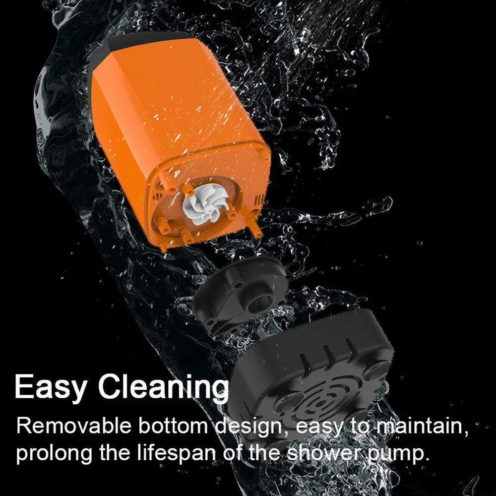 Outdoor Camping Shower Portable Electric Pump IPX7 Waterproof Digital Display for Equipment Hiking Travel Beach 240126
