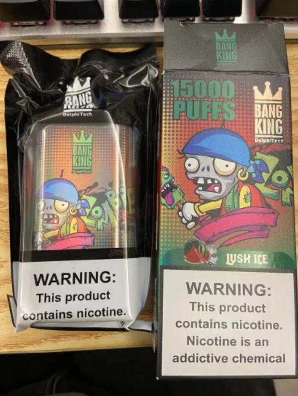 Original Bang King 15000 puffs engångsvapa Vape penna puff 15k puffvap 25 ml Förspädda patroner Pod 650 mAh laddningsbar batteri LED -ljus Färgpaket 10 smaker 0% 2% 3% 5% 5%