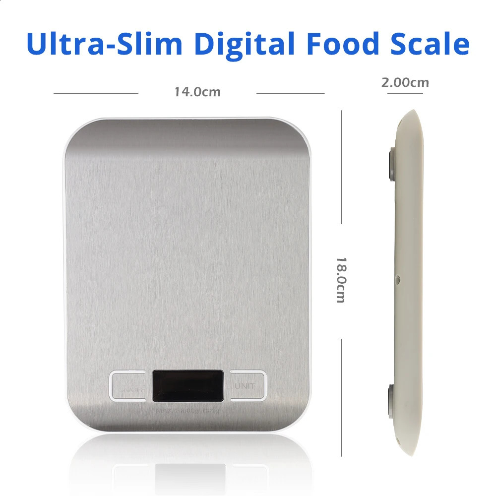 510kg Balança Eletrônica de Cozinha LCD Ferramenta de Medição Digital de Aço Inoxidável Pesando Alimentos Dieta Balança Balança 240129