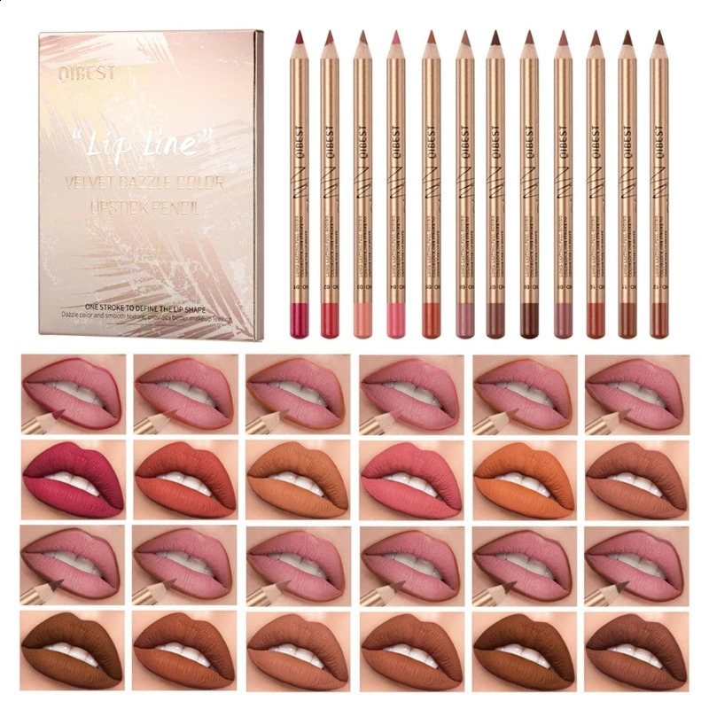 Batom Lipliner Pen Set Matte Lip Liner Lápis Makeup240129