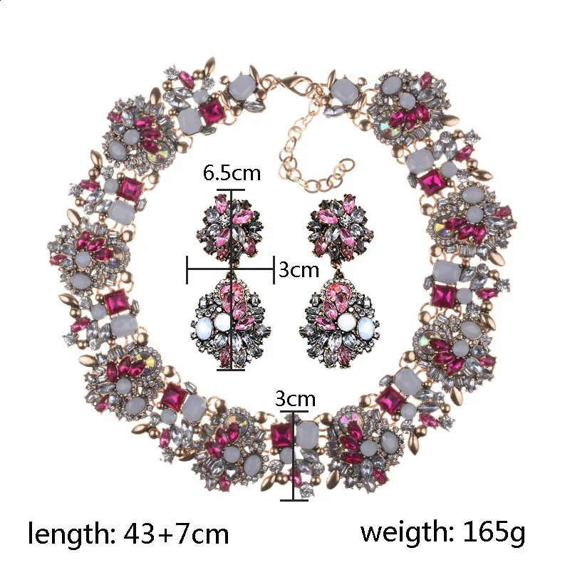 Indiase verklaring choker ketting vrouwen luxe kristal strass grote kraag grote slabbetje boho bruiloft sieraden 240125