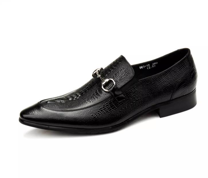Designer Men Party Wedding Shoes Genuine Leather Alligator Dress Shoes loafers luxury Breathable Flats pointed toe Leather shoes