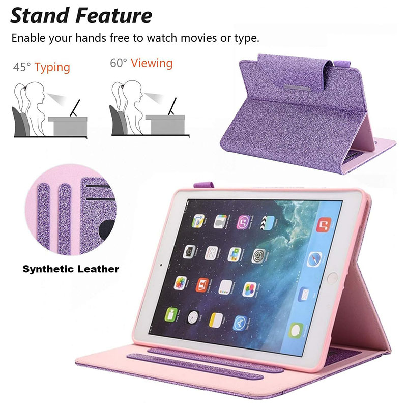 Caseista Luxury Glitter Flip Magnety Wake Sleep PU Cuero Tarjeta de cuero Ranuras en efectivo Soporte de la placa de la caja de la caja de la cubierta para iPad Air Mini Pro 1 2 3 4 5 6 7 8 9.7 10.2 10.5 11 12.9 pulgadas