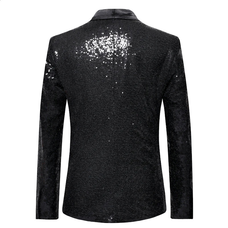 Shiny Gold Sequin Glitter Verfraaid Blazer Jas Mannen Nachtclub Prom Pak Jassen Heren Kostuum Homme Stadium Kleding Voor zangers 240125