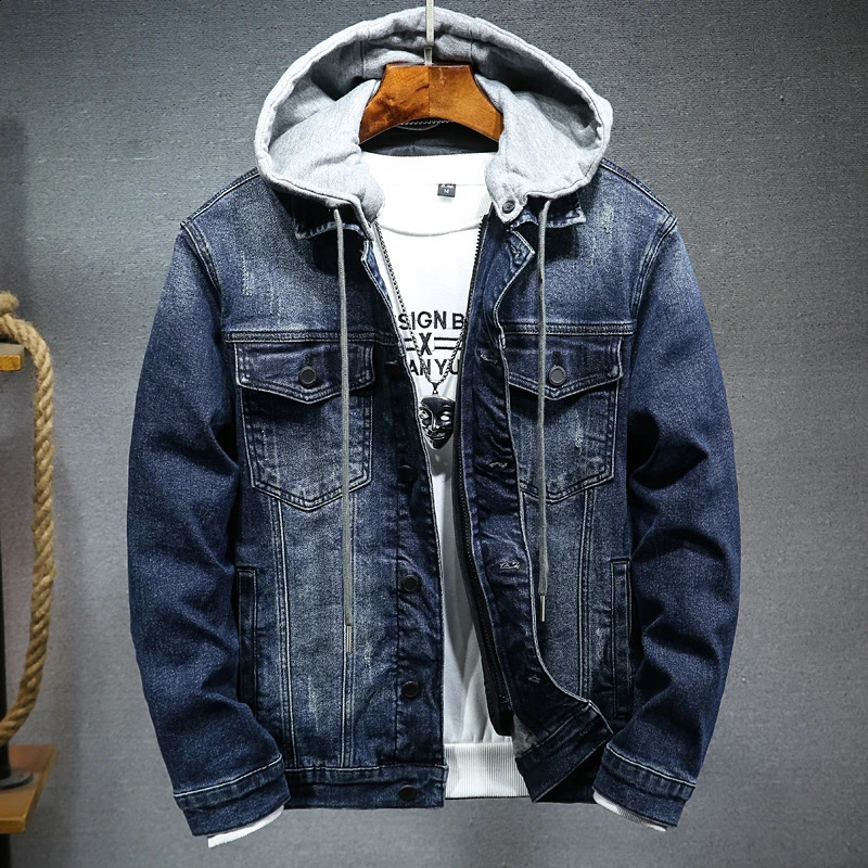 Män Blackblue Winter Jean Jackets Ytterkläder Varma denimrockar Foder Tjockare vinterull Stor storlek M-4XL 240122