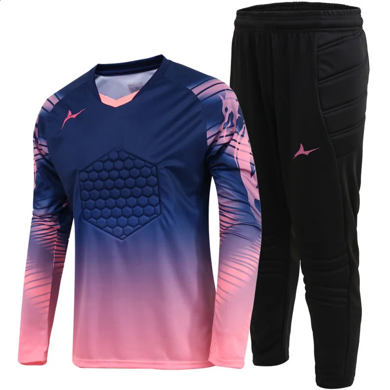 Soccer Goalkeeper Jersey For Kids Protection With Sponge Adults Football Uniform Men Goalie Shirt 240122