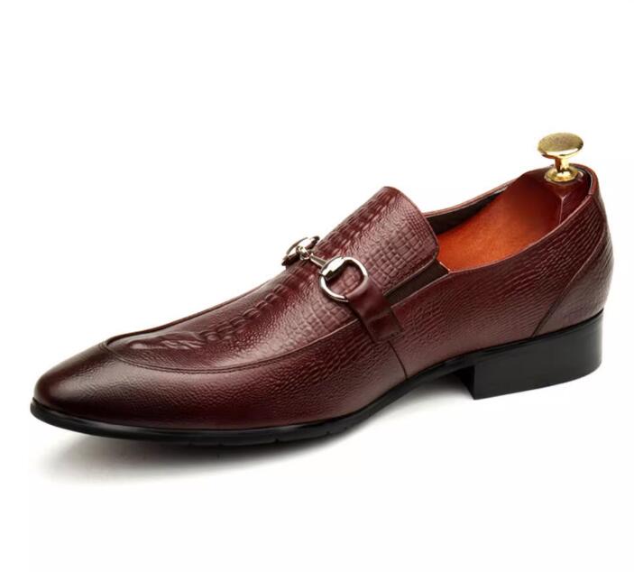 Designer Men Party Wedding Shoes Genuine Leather Alligator Dress Shoes loafers luxury Breathable Flats pointed toe Leather shoes