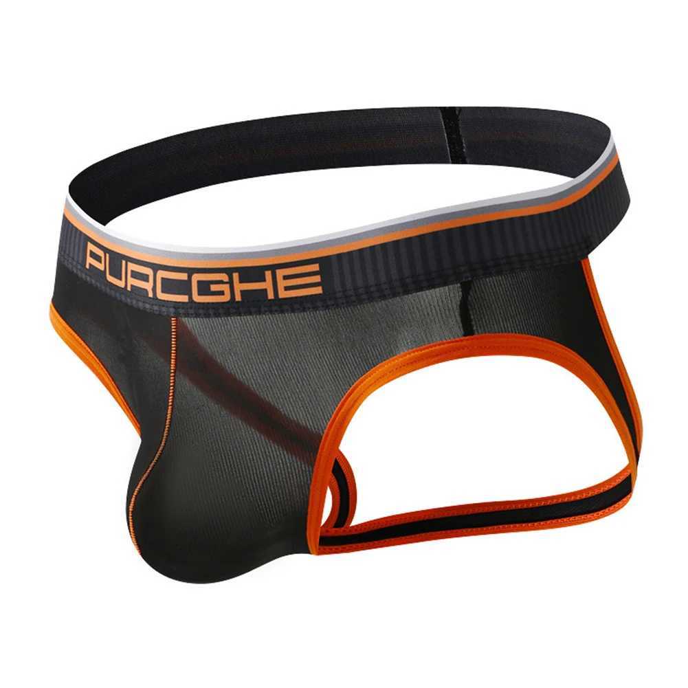 Cuecas calcinha sexy homens tanga roupa interior jockstraps crotchless cuecas cintura baixa biquíni fino fio elástico pele amigável lingerie yq240215