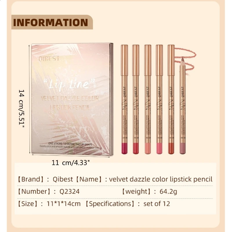 Batom Lipliner Pen Set Matte Lip Liner Lápis Makeup240129