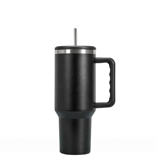 2024 tasses Stock avec gobelet de 40 oz avec poignée gobelets isolés couvercles paille tasse à café en acier inoxydable Termos