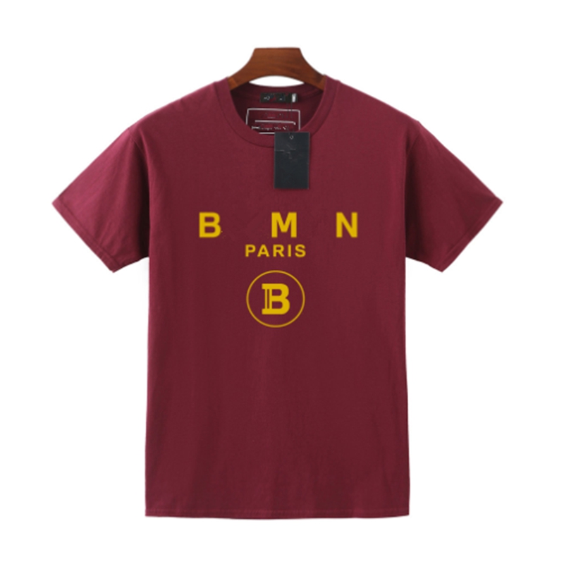 Balmans Baumwoll-T-Shirt mit klassischem Brustbuchstabendruck für Herren und Damen, kurzärmelig, vielseitig, locker, kurzärmelig