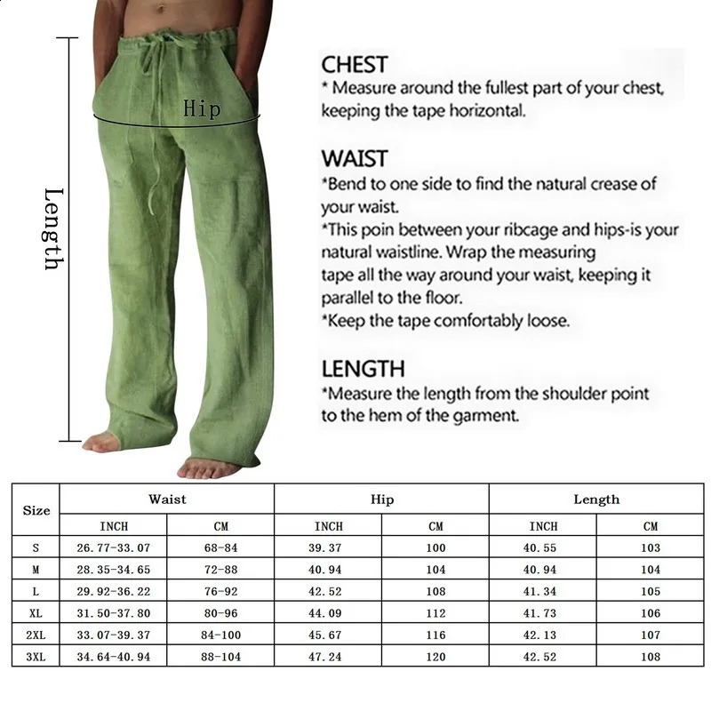 Pantalon d'été en lin pour hommes, respirant, solide, ample, longueur cheville, pantalon de fitness, pantalon d'été décontracté, vêtements de sport, 240217
