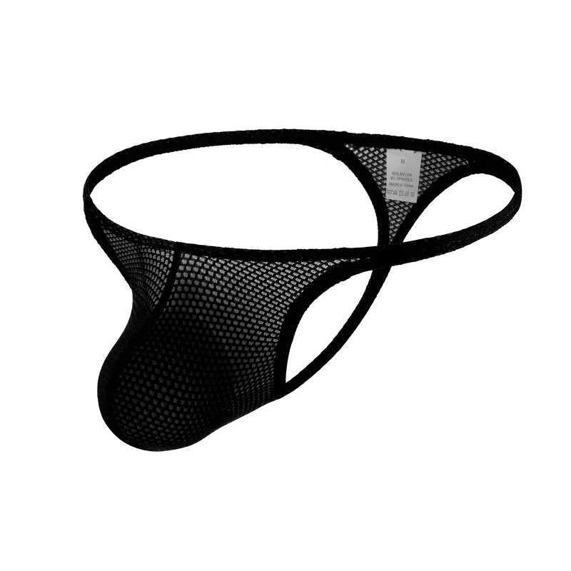 Slips culottes hommes Transparent Jockstrap String maille Bikini taille basse Ultra-mince Jock Strap fourche haute U tongs convexes Calzoncillos Hombre YQ240215