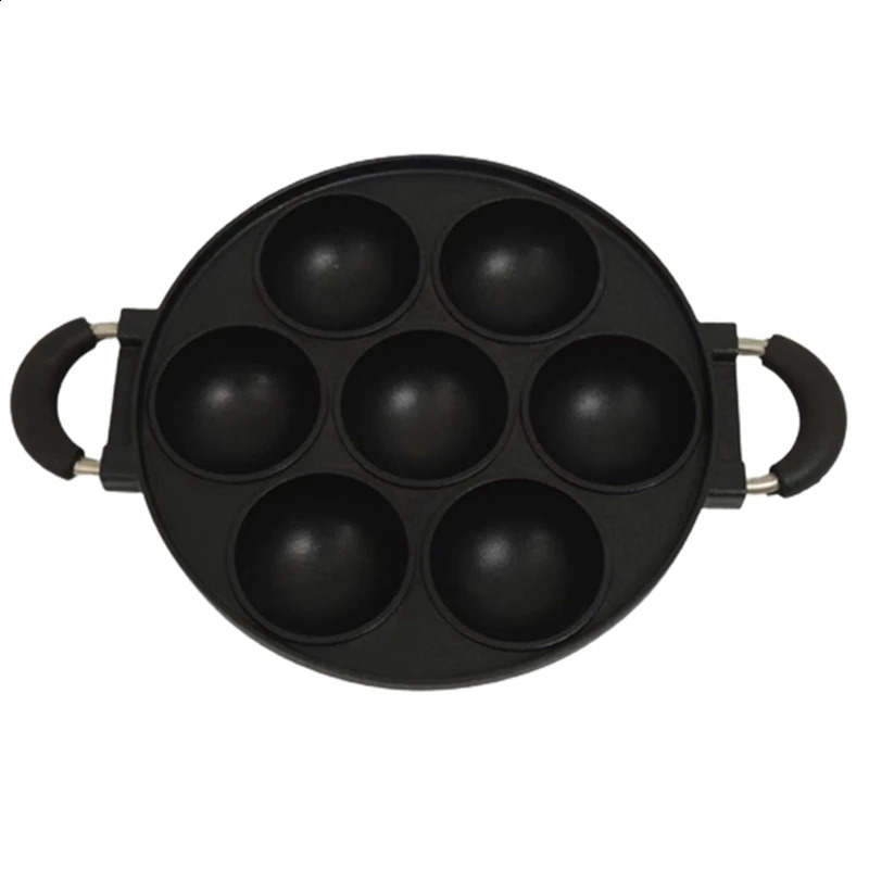 7 buraco cozinhar bolo pan ferro fundido omelete pan antiaderente panela de café da manhã ovo fogão bolo molde cozinha panelas utensílios de cozinha 240130