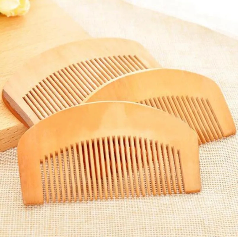 Peigne en bois de pêche naturel Portable pour la maison, livraison gratuite, peigne à barbe, brosse à cheveux de poche, Logo personnalisé