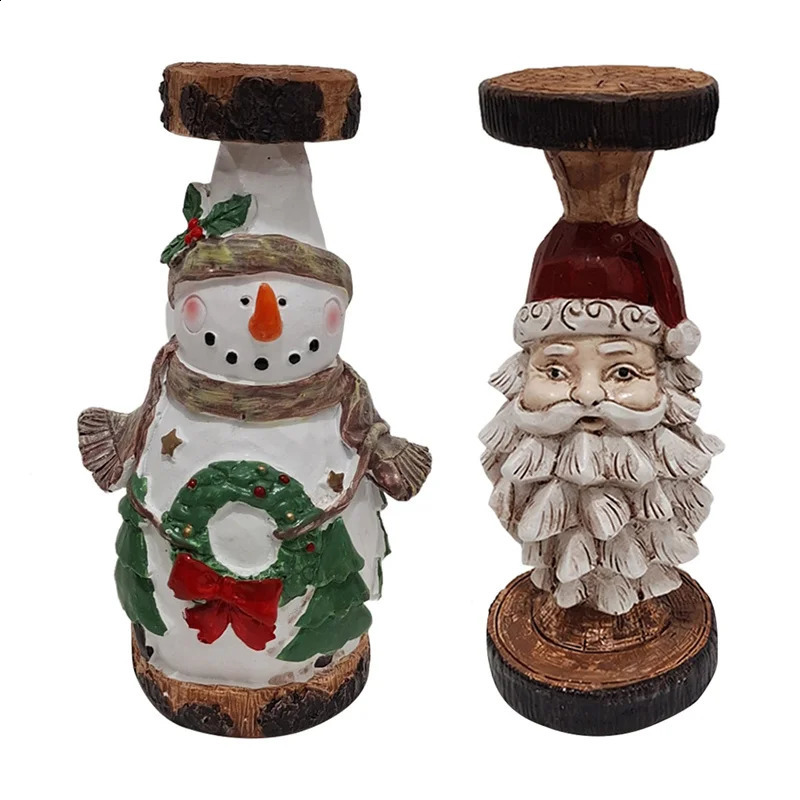 Weihnachten Nussknacker Kerzenhalter Harz Handwerk Teelicht Nussknacker Vintage für Esstisch Kamin 240125