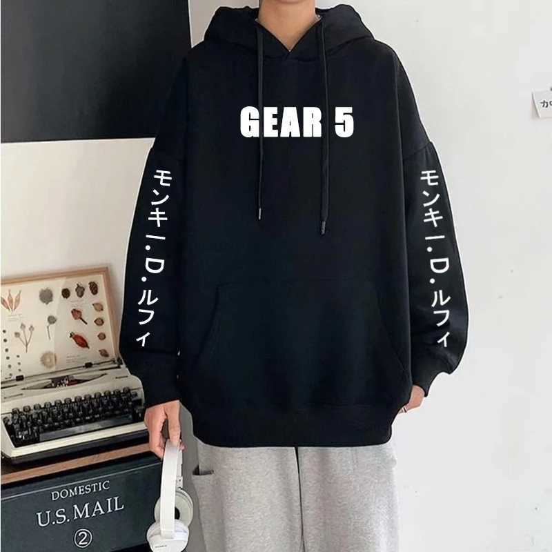 Men's Hoodies Sweatshirts Newest Gear 5 Luffy Graphic Hoodies Sun God Graphic 90s Anime Pullover One Piece Fashion Sweatshirts Casual Winter Male Clothes T240217