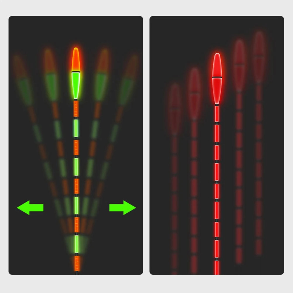 전자 스마트 낚시 부유물 물린 알림 알림 피쉬 플로트 버버 나이트 LED 조명 색상 변화 자동 부표 240119