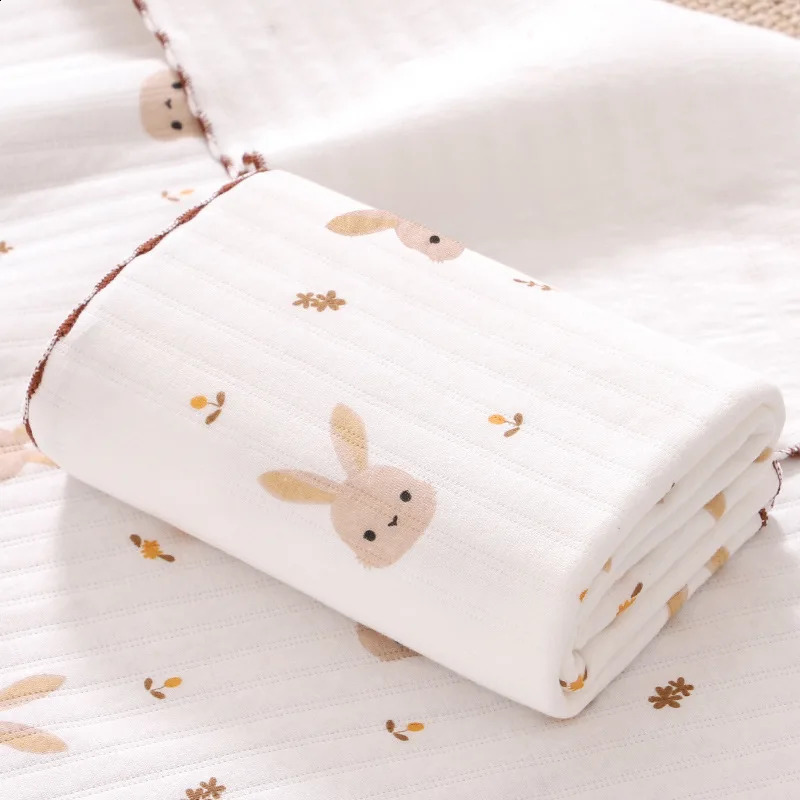 Muslin Cotton Baby Swaddle Warp Autumn Winter Tecknad filt Spädbarn Barn Sovning täcken täcker sängkläder 240127