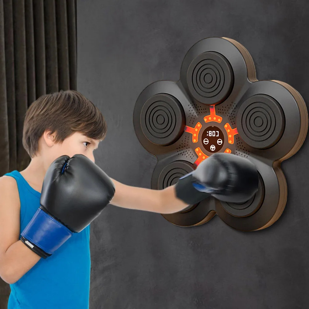 Smart Music Boxing Machine Wall Target LED Lighted Sandbag Relaxing Reaction Training for Sports Agility 240127